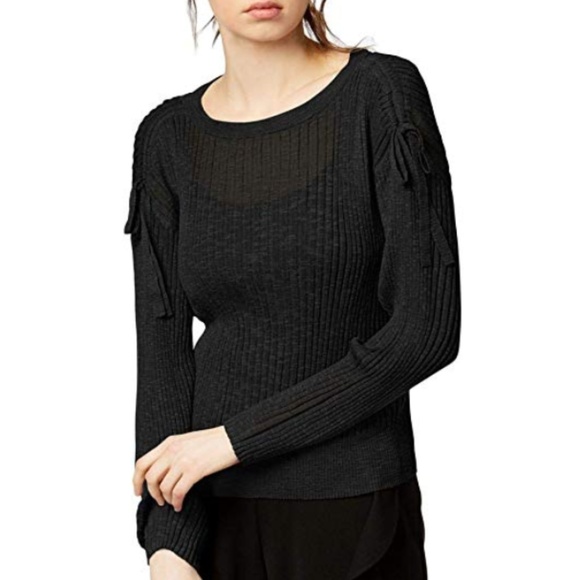 Bar III Sweaters - Bar III Sweater Ribbed Drawstring Long Sleeve Thin